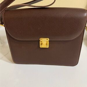 Bally Brown Crossbody Bag with Gold Accents